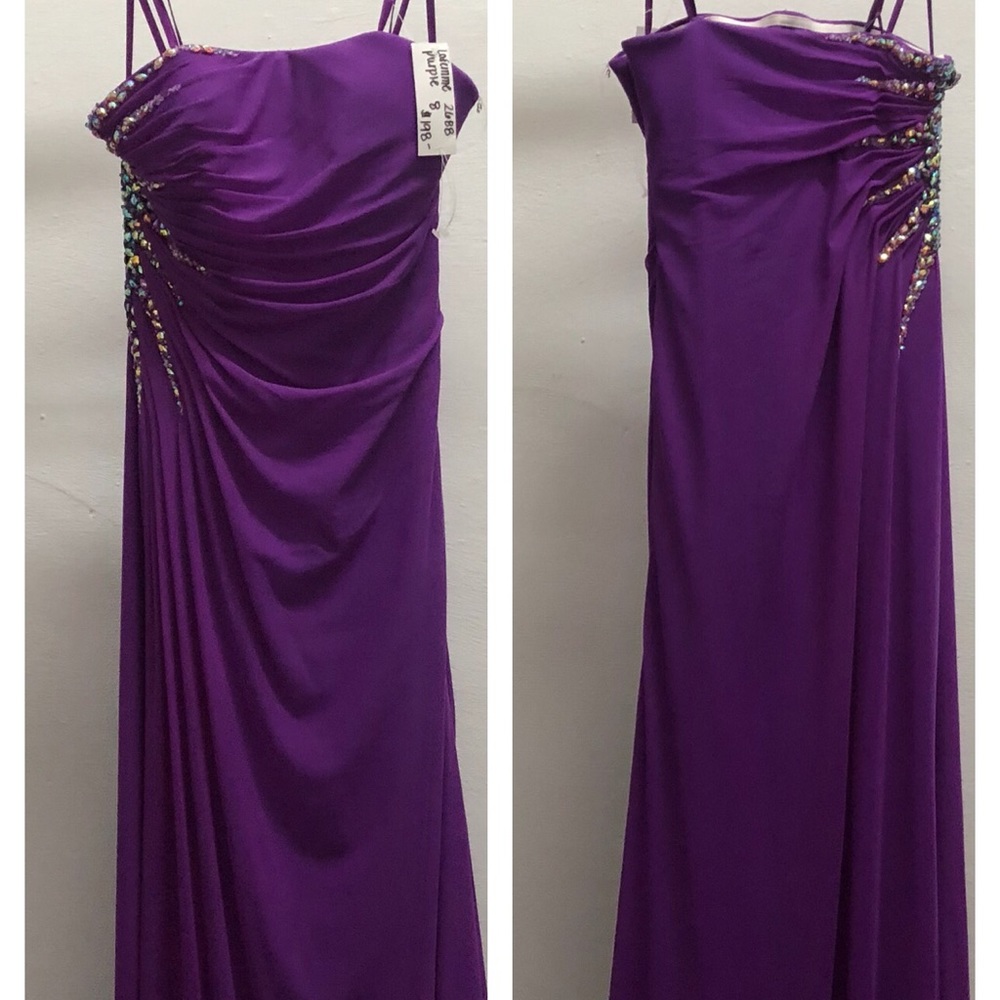 COPY - La Femme purple formal prom dress strapless 8